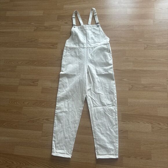 Mango MNG Denim Overall Small 100% Cotton 27” Inseam - Picture 1 of 5
